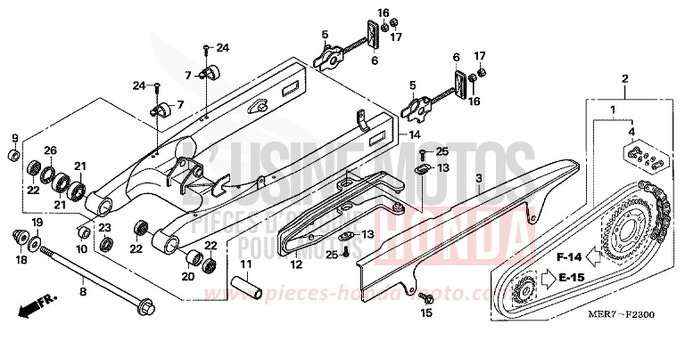 SCHWINGE (CBF600S6/SA6/N6/NA6) von CBF600N ABS FORCE SILVER METALLIC (NH411D) von 2006